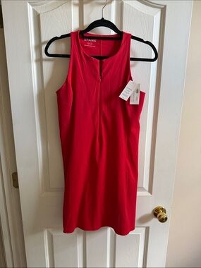 🌸 SPANX | Bright Red Sleeveless Midi Sheath Dress
